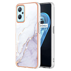 Custodia Silicone Gel Morbida Fantasia Modello Cover Y05B per Realme 9i 4G Bianco