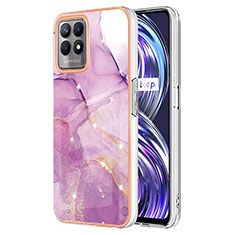 Custodia Silicone Gel Morbida Fantasia Modello Cover Y05B per Realme Narzo 50 4G Lavanda