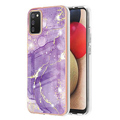 Custodia Silicone Gel Morbida Fantasia Modello Cover Y05B per Samsung Galaxy A02s Viola