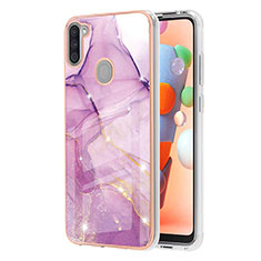 Custodia Silicone Gel Morbida Fantasia Modello Cover Y05B per Samsung Galaxy A11 Lavanda