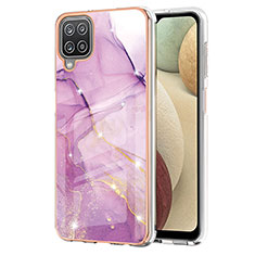 Custodia Silicone Gel Morbida Fantasia Modello Cover Y05B per Samsung Galaxy A12 Lavanda