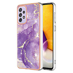 Custodia Silicone Gel Morbida Fantasia Modello Cover Y05B per Samsung Galaxy A13 4G Viola