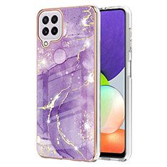 Custodia Silicone Gel Morbida Fantasia Modello Cover Y05B per Samsung Galaxy A22 4G Viola