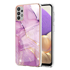 Custodia Silicone Gel Morbida Fantasia Modello Cover Y05B per Samsung Galaxy A32 4G Lavanda