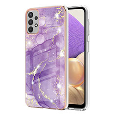 Custodia Silicone Gel Morbida Fantasia Modello Cover Y05B per Samsung Galaxy A32 5G Viola