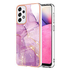 Custodia Silicone Gel Morbida Fantasia Modello Cover Y05B per Samsung Galaxy A33 5G Lavanda