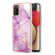 Custodia Silicone Gel Morbida Fantasia Modello Cover Y05B per Samsung Galaxy F02S SM-E025F Lavanda