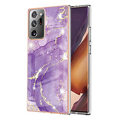 Custodia Silicone Gel Morbida Fantasia Modello Cover Y05B per Samsung Galaxy Note 20 Ultra 5G Viola