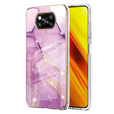 Custodia Silicone Gel Morbida Fantasia Modello Cover Y05B per Xiaomi Poco X3 Pro Lavanda