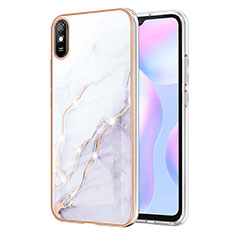 Custodia Silicone Gel Morbida Fantasia Modello Cover Y05B per Xiaomi Redmi 9A Bianco