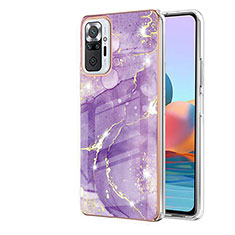 Custodia Silicone Gel Morbida Fantasia Modello Cover Y05B per Xiaomi Redmi Note 10 Pro Max Viola