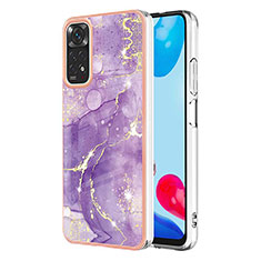 Custodia Silicone Gel Morbida Fantasia Modello Cover Y05B per Xiaomi Redmi Note 11 4G (2022) Viola