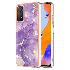 Custodia Silicone Gel Morbida Fantasia Modello Cover Y05B per Xiaomi Redmi Note 11 Pro 5G Viola