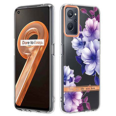 Custodia Silicone Gel Morbida Fantasia Modello Cover Y06B per Oppo A96 4G Viola