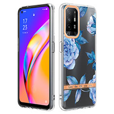 Custodia Silicone Gel Morbida Fantasia Modello Cover Y06B per Oppo F19 Pro+ Plus 5G Blu