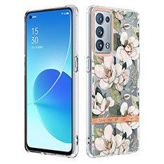 Custodia Silicone Gel Morbida Fantasia Modello Cover Y06B per Oppo Reno6 Pro 5G Bianco