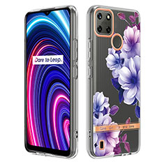 Custodia Silicone Gel Morbida Fantasia Modello Cover Y06B per Realme C21Y Viola