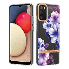 Custodia Silicone Gel Morbida Fantasia Modello Cover Y06B per Samsung Galaxy A03s Viola