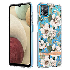 Custodia Silicone Gel Morbida Fantasia Modello Cover Y06B per Samsung Galaxy A12 Nacho Bianco