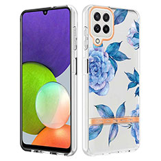 Custodia Silicone Gel Morbida Fantasia Modello Cover Y06B per Samsung Galaxy A22 4G Blu