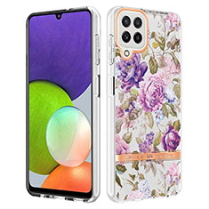 Custodia Silicone Gel Morbida Fantasia Modello Cover Y06B per Samsung Galaxy A22 4G Lavanda