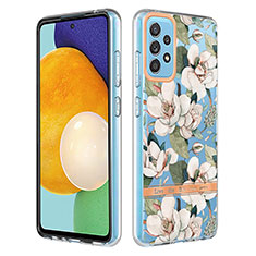 Custodia Silicone Gel Morbida Fantasia Modello Cover Y06B per Samsung Galaxy A52 5G Bianco