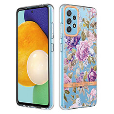 Custodia Silicone Gel Morbida Fantasia Modello Cover Y06B per Samsung Galaxy A52 5G Lavanda