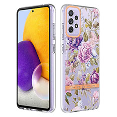 Custodia Silicone Gel Morbida Fantasia Modello Cover Y06B per Samsung Galaxy A72 4G Lavanda