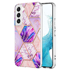 Custodia Silicone Gel Morbida Fantasia Modello Cover Y08B per Samsung Galaxy S21 FE 5G Lavanda