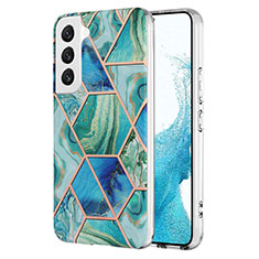 Custodia Silicone Gel Morbida Fantasia Modello Cover Y08B per Samsung Galaxy S21 FE 5G Verde