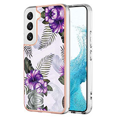 Custodia Silicone Gel Morbida Fantasia Modello Cover Y10B per Samsung Galaxy S21 FE 5G Viola