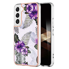 Custodia Silicone Gel Morbida Fantasia Modello Cover Y10B per Samsung Galaxy S24 5G Viola