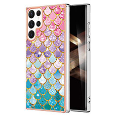 Custodia Silicone Gel Morbida Fantasia Modello Cover Y10B per Samsung Galaxy S24 Ultra 5G Multicolore