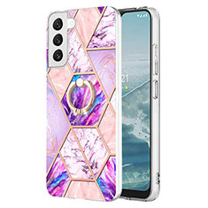 Custodia Silicone Gel Morbida Fantasia Modello Cover Y13B per Samsung Galaxy S21 FE 5G Lavanda