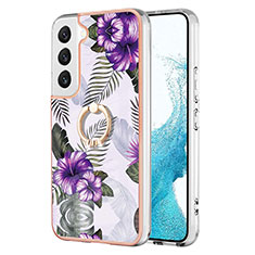 Custodia Silicone Gel Morbida Fantasia Modello Cover Y15B per Samsung Galaxy S21 5G Viola