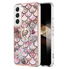 Custodia Silicone Gel Morbida Fantasia Modello Cover Y15B per Samsung Galaxy S24 5G Marrone