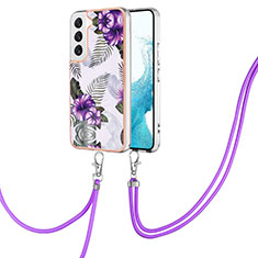 Custodia Silicone Gel Morbida Fantasia Modello Cover Y20B per Samsung Galaxy S21 FE 5G Viola