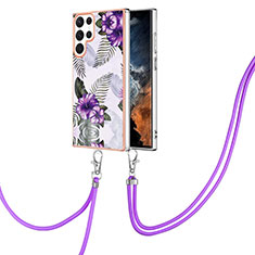 Custodia Silicone Gel Morbida Fantasia Modello Cover Y20B per Samsung Galaxy S21 Ultra 5G Viola