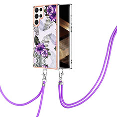 Custodia Silicone Gel Morbida Fantasia Modello Cover Y20B per Samsung Galaxy S24 Ultra 5G Viola