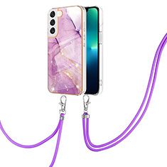 Custodia Silicone Gel Morbida Fantasia Modello Cover Y21B per Samsung Galaxy S22 Plus 5G Lavanda