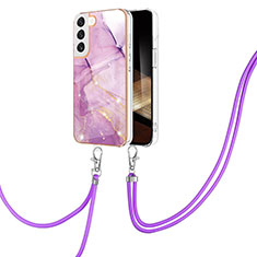 Custodia Silicone Gel Morbida Fantasia Modello Cover Y21B per Samsung Galaxy S24 5G Lavanda