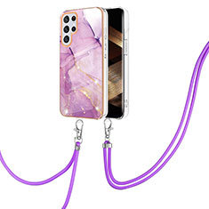 Custodia Silicone Gel Morbida Fantasia Modello Cover Y21B per Samsung Galaxy S24 Ultra 5G Lavanda