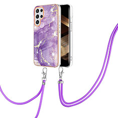 Custodia Silicone Gel Morbida Fantasia Modello Cover Y21B per Samsung Galaxy S25 Ultra 5G Viola