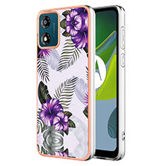 Custodia Silicone Gel Morbida Fantasia Modello Cover YB3 per Motorola Moto E13 Viola