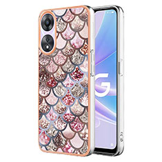 Custodia Silicone Gel Morbida Fantasia Modello Cover YB3 per Oppo A78 5G Marrone