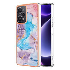 Custodia Silicone Gel Morbida Fantasia Modello Cover YB3 per Xiaomi Redmi Note 12 Turbo 5G Blu