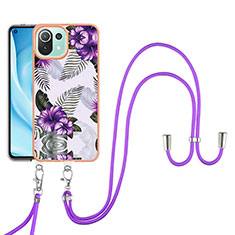 Custodia Silicone Gel Morbida Fantasia Modello Cover YB4 per Xiaomi Mi 11 Lite 4G Viola