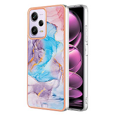 Custodia Silicone Gel Morbida Fantasia Modello Cover YB4 per Xiaomi Redmi Note 12 Pro 5G Blu