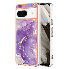 Custodia Silicone Gel Morbida Fantasia Modello Cover YB5 per Google Pixel 8 5G Viola