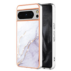 Custodia Silicone Gel Morbida Fantasia Modello Cover YB5 per Google Pixel 8 Pro 5G Bianco